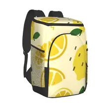 Thermal Backpack Lemon Fruit Waterproof Cooler Bag Large Insulated Bag Picnic Cooler Backpack Refrigerator Bag
