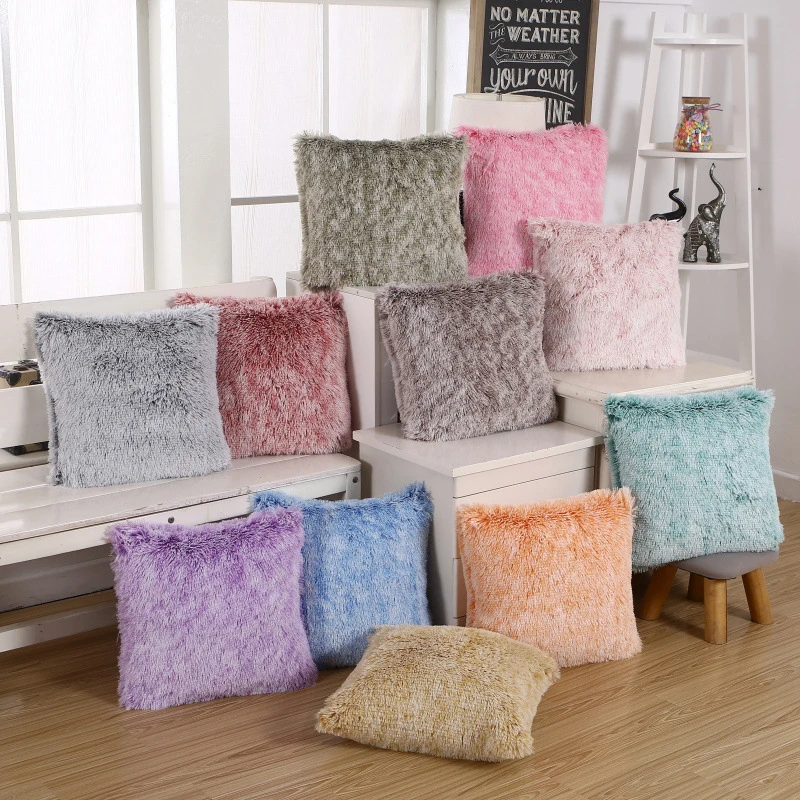 

43*43cm Tie Dye Plush Cushion Cover Soft Comfortable Sofa Throw Pillows Cover Pillowslip Car Decor Pillow Case Home Supplies