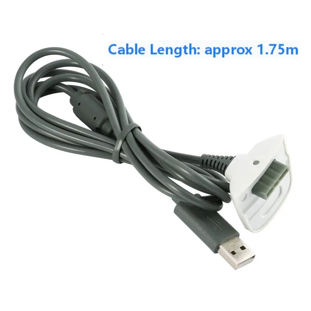 Зарядный кабель usb для Xbox 360 контроллер зарядный кабель usb зарядное устройство аккумуляторная батарея кабель Шнур Xbox 360 контроллер - Цвет: Серый