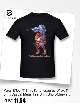 Mass Effect футболка Turianosaurus Wrex футболка Повседневная мужская футболка с коротким рукавом 5x Милая футболка с принтом из 100 хлопка