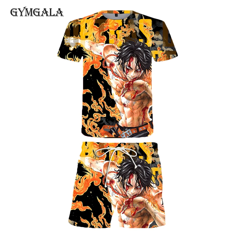 

2021 One Piece 3D Printed Fashion t shirt Women/Men Short Sleeve Casual Tshirts Popular Anime Summer beach pants shorts suit