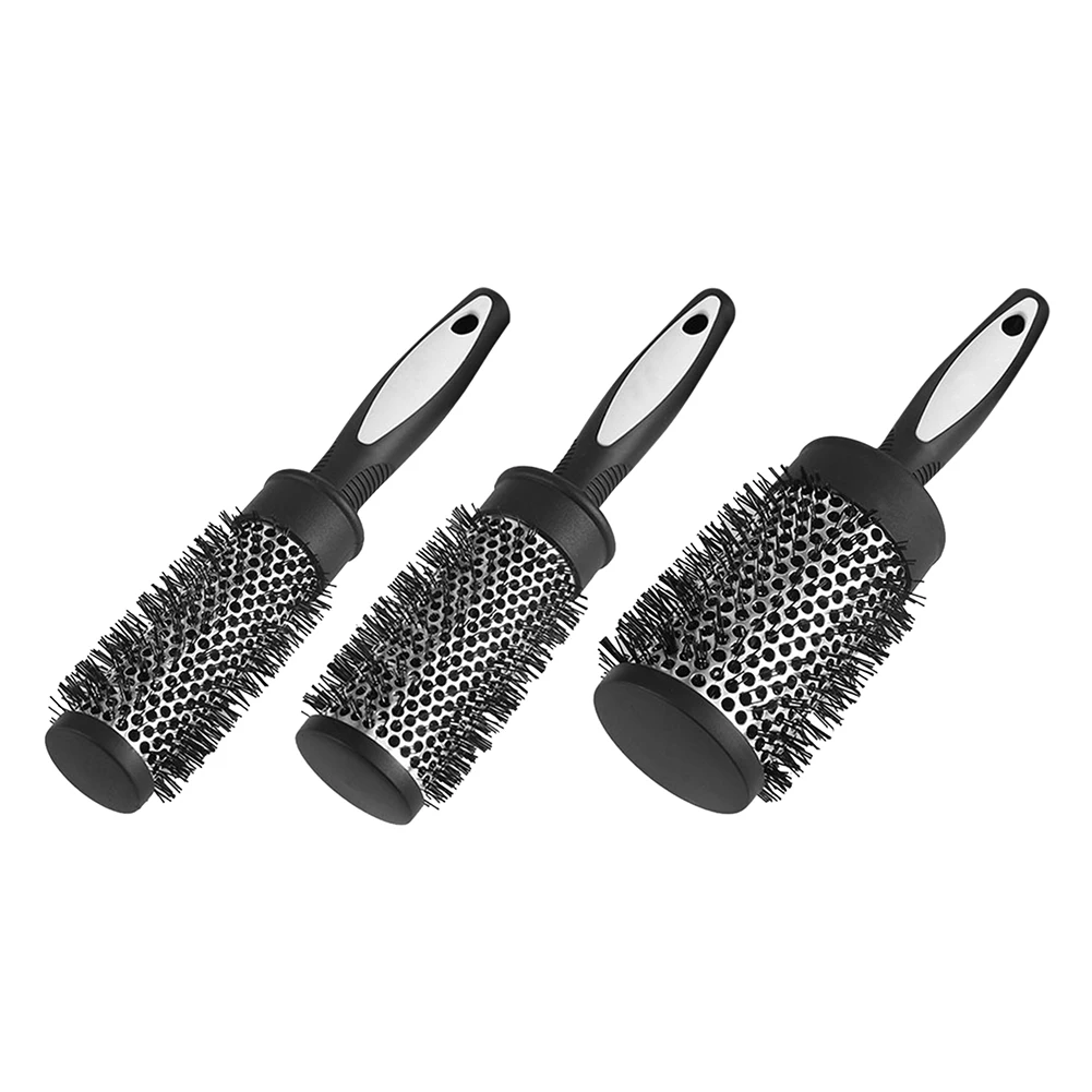 

Hair Styling Hair Brush Nylon Comb Cylinder Curly Hair Rolling Comb Thermal Aluminum Tube Round Barrel Hair Comb Salon Tool