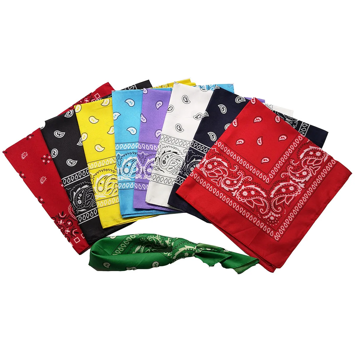 

Polyester paisley Square Punk Hip Hop Bandana Neckerchief Headwear/Hair Band Scarf Neck Wrist Wrap Band Headtie for Men