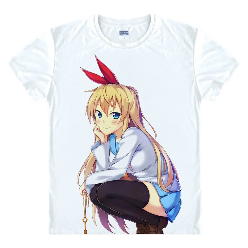 Футболка Nisekoi Raku Ichijo Chitoge костюмы для косплея мужские футболки из японского