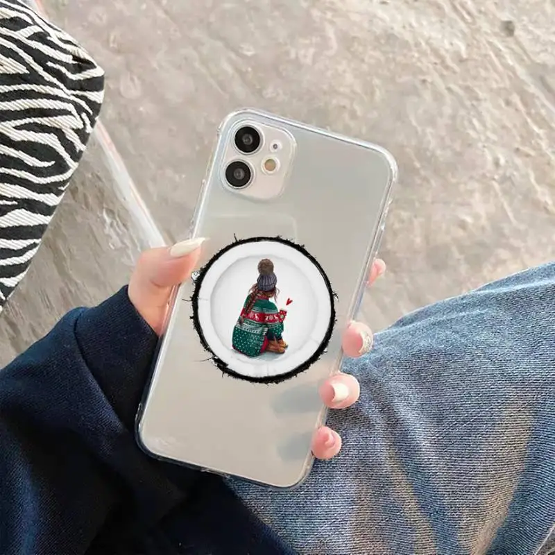 

Fashion Girl Queen High Heels Phone Case Transparent Clear for iPhone 11 12 mini pro XS MAX 7 8 6 6S Plus X 5S SE 2020 XR