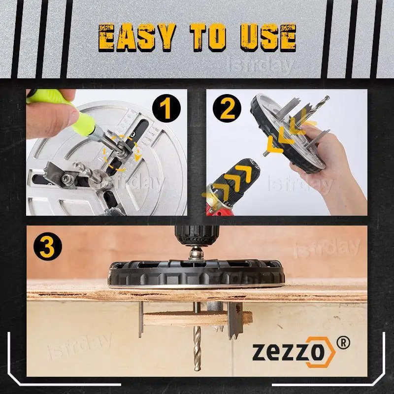 Zezzo® Adjustable Punching Saw E901 Practical 45-130MM Compatible Power Drill Screwdriver Accessories For Woodworking Dropship |