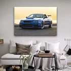 Плакаты и принты Nissan Skyline R34 GT-R GTR, популярное художественное изображение, Картина на холсте, домашний декор