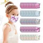 50 Pc Face Masks Children's Mask Disposable Mask Halloween Dinosaur Butterfly Robot Print Mixed Style 3 Ply Ear Loop Masks