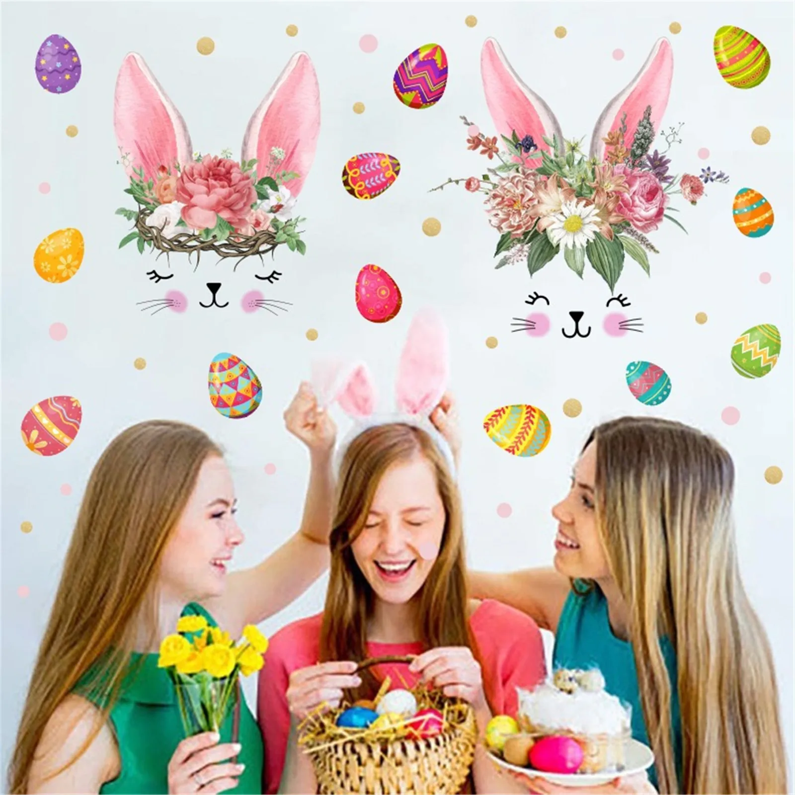 Пасхальные наклейки на холодильник из ПВХ декоративные стикеры Настенные