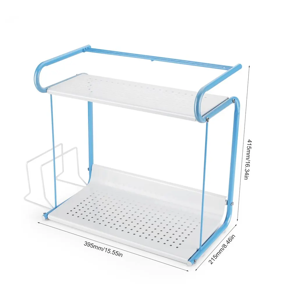 

Multifunction 2 Tier Storage Bottles Rack Double Layers Metal Shelf Rack Kitchen Spice Jar Condiment Bottles Organizer Holder