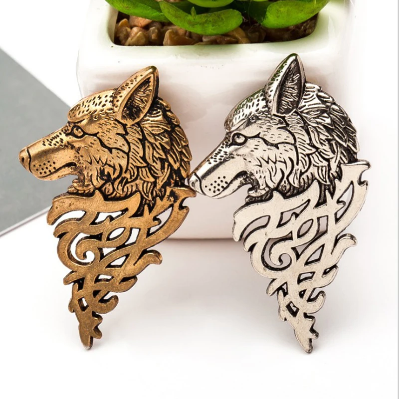 Ретро брошь в виде волка винтажный панк воротник булавки значок Броши кнопка для