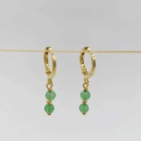 faceted emerald bar earrings simple classic drop dangle pendant charms 14k gold filled hoops for delicate elegant women earrings