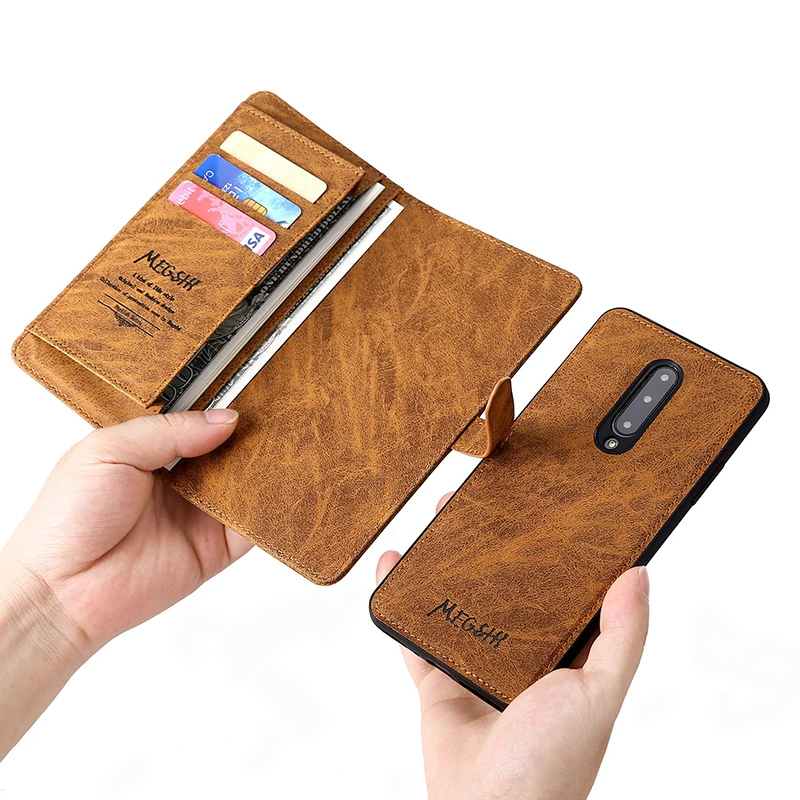 Brown Wallet Case Флип-чехол с карманом для карт, кожаный чехол для телефона, чехол-кошелек со съемной магнитной задней крышкой, Пряжка для iPhone X XS XR, чехол s - Цвет: Brown Wallet Case