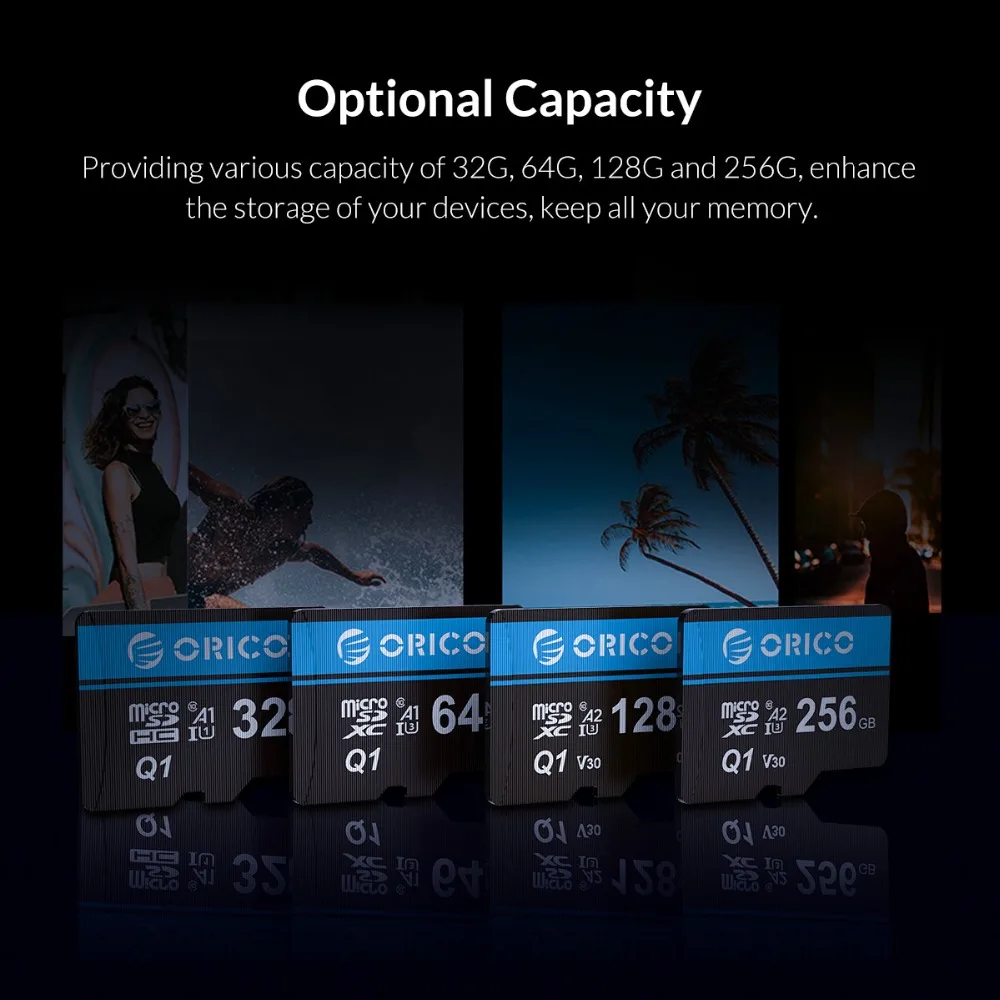 ORICO Mini Memory Micro TF/SD Card 256GB 128GB 64GB 32GB MicroSD Max 80M/s Class10 mini TF card with SD Card Adapter