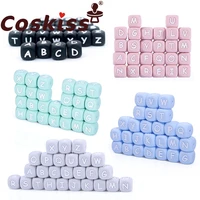 coskiss 520pcs 12mm silicone letter beads silicone chewing beads necklace teething baby toys beading diy baby diy mix letter