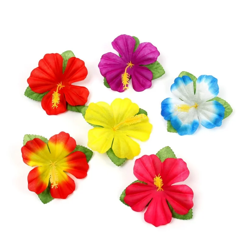

Artificial Flower Fake Silk Hawaii Theme Desktop Decoration 11cm Artificial Hibiscus Flower Hibiscus Flower