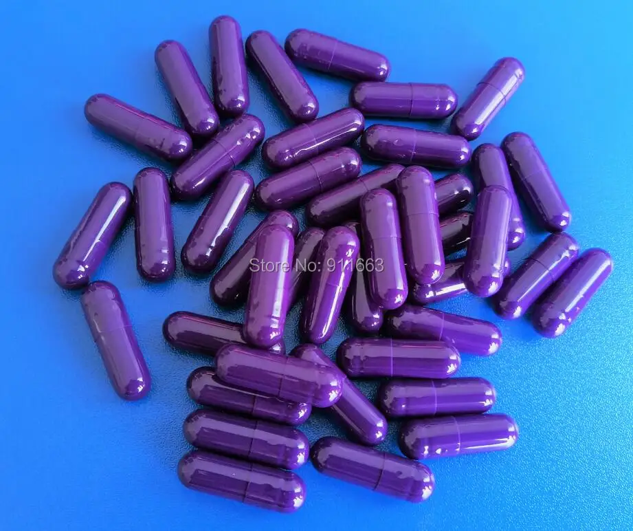 2000 шт 0 # капсулы! Пурпурно синяя капсула для отпуска пустые желатиновые капсулы