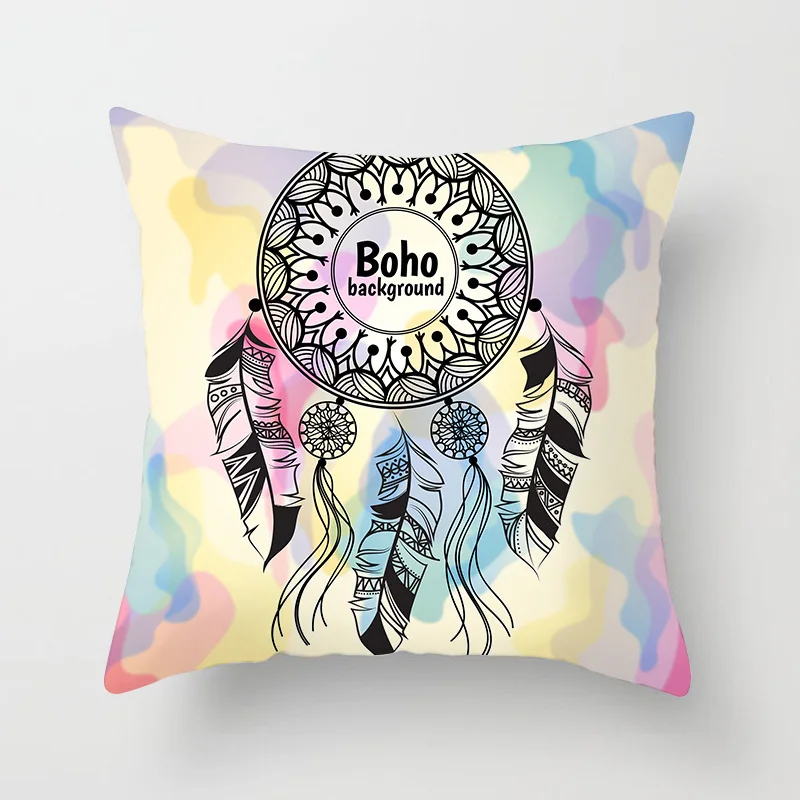Перо с рисунком амулета Ловца снов Декоративная Подушка Наволочка Чехол для