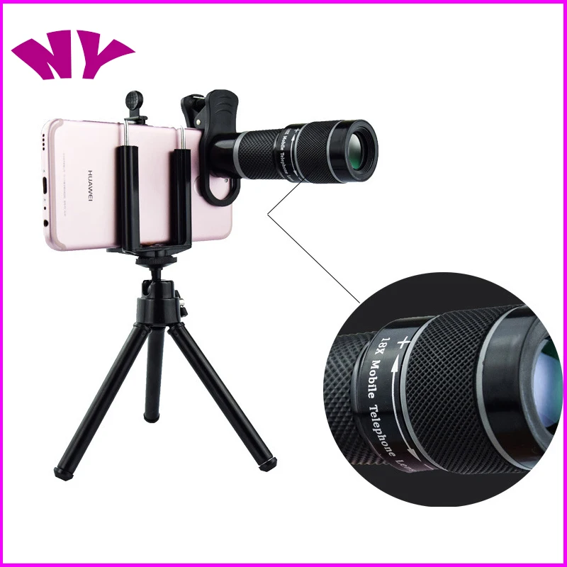 

Phone Camera Telescope Zooms Lens Monocular Mobile Phone Camera 18X Phone Lens with Tripod Clip for Most Smartphones