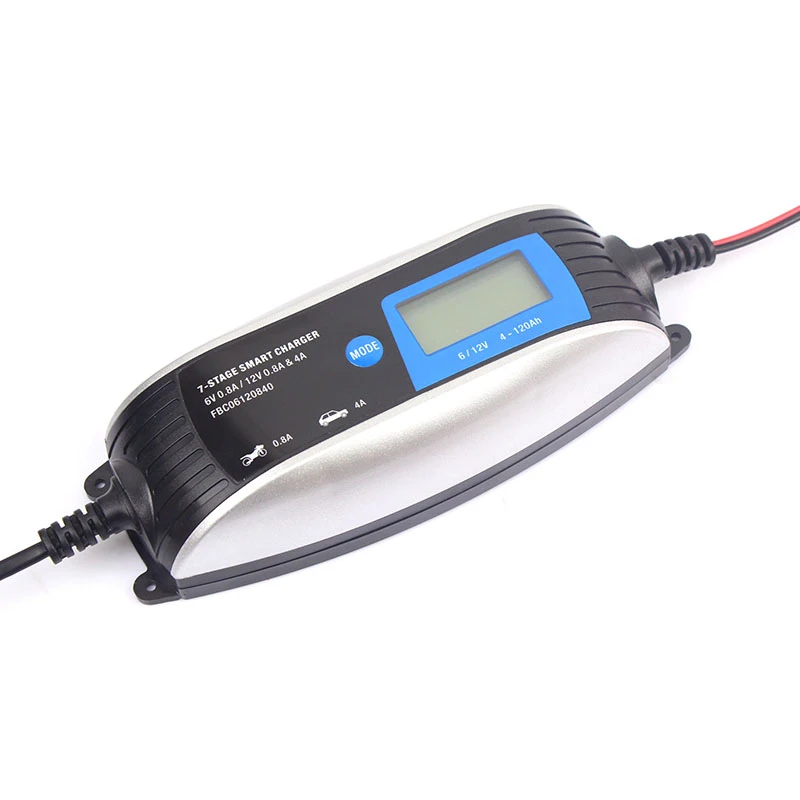 

NEW 12V 4A Full Automatic Car Battery Charger LCD Display 7-Stage Lead Acid Battery Charger EU/US plug Waterproof Charger