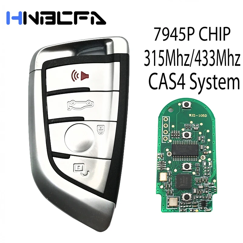 

4 Buttons Colorfull side Remote key 315Mhz/433Mhz for BMW CAS4 1-7 Series X1 X3 X4 M2 M3/M4 2011-2017 with Uncut Insert Key