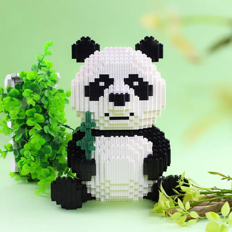 

Assemble 3689 pieces of China's precious panda toy blocks for children 634F