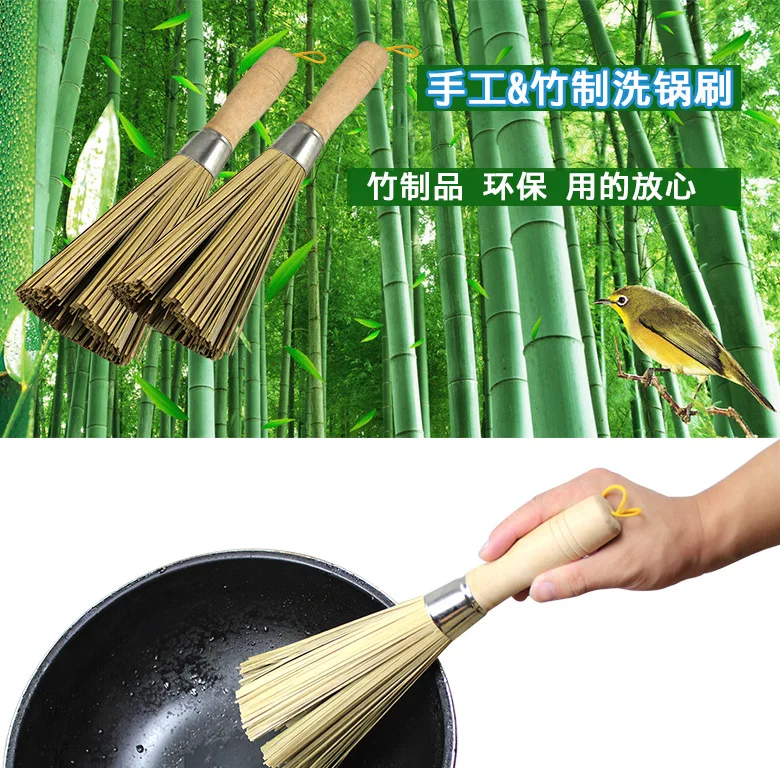 Заводская бамбуковая тонкая бамбуковая щетка с кисточками из шелка бамбуковая щетка ручной работы с кисточками из шелка горшок щетка
