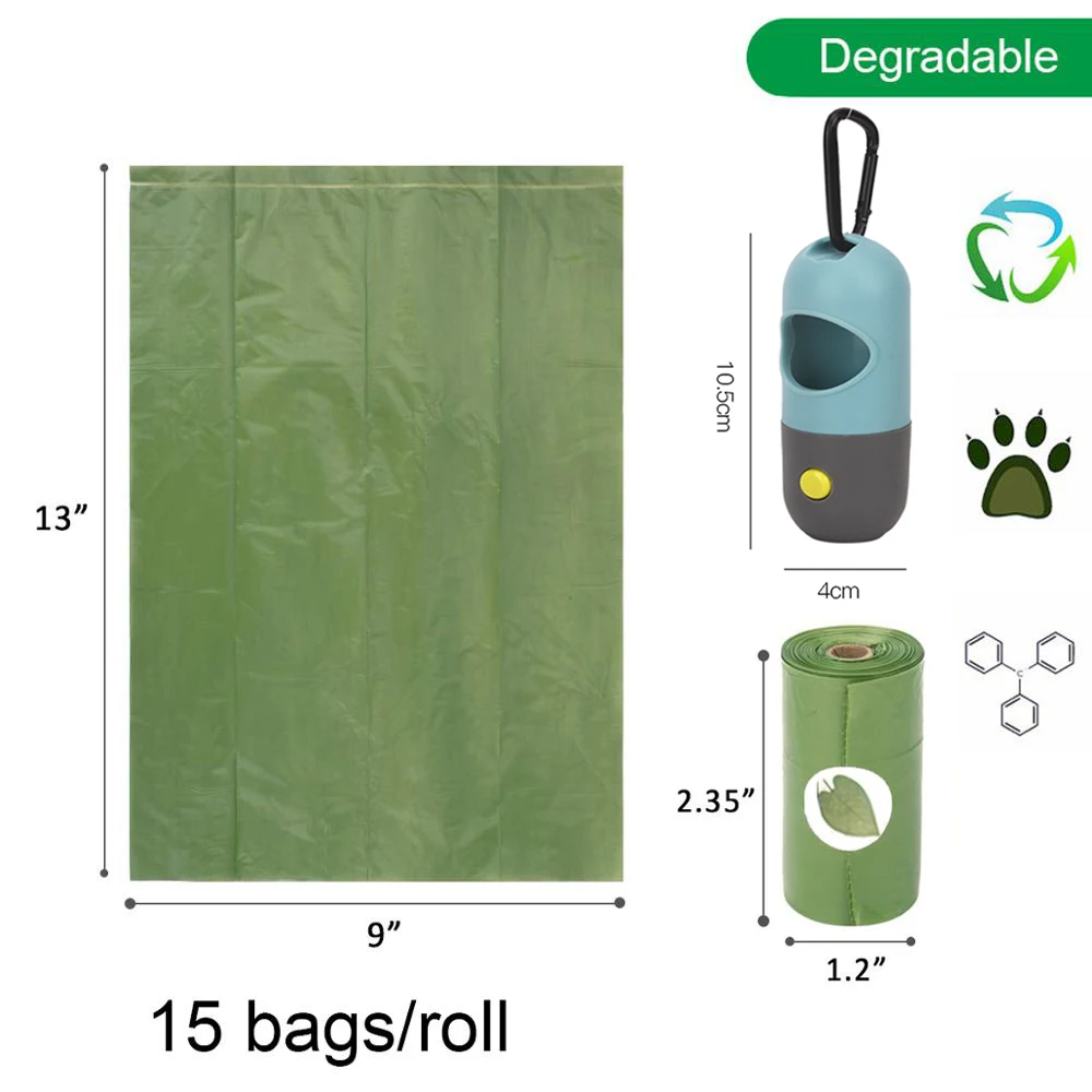 

Degradable Dog Poop Bags Dispenser Portable LED Light Waste Bag Dispenser Fits For Pet Leash Outdoor Travel Dog Garbage Bags