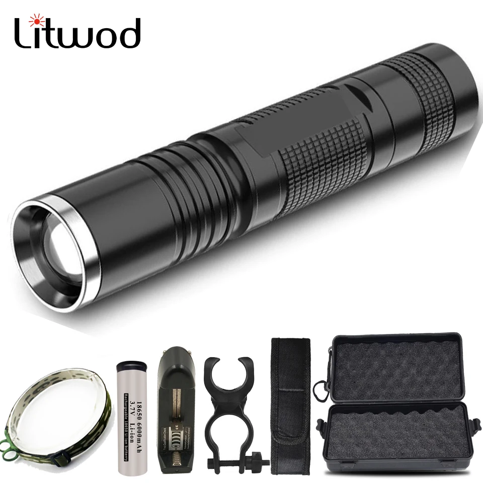 Litwod Z20S5 XM L2 U3 Алюминий светодиодный фонарик Фонарь 2800 люмен регулируемый фокус