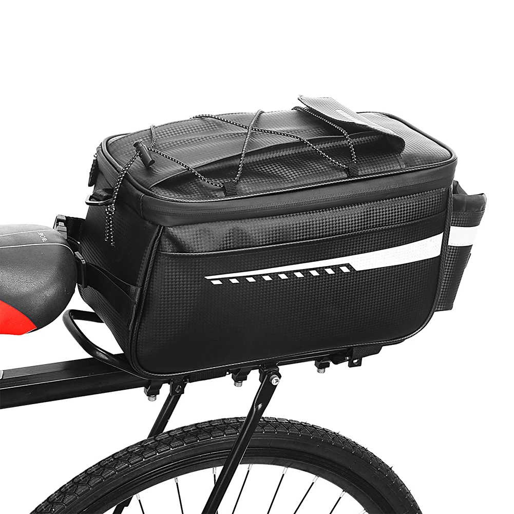 

PU Bicycle Carrier Bag Bike Rack Pannier Trunk Basket Back Pouch Thermal Insulation Pack Cycling Luggage Shoulder Handbag