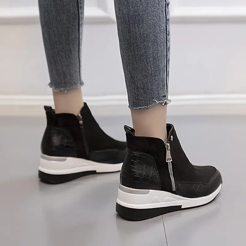 

2020 Winter Women Shoes Fashion Casual Women Shoes Comfortable Zipper Sneakers Waterproof High Top Platform Women Shoes