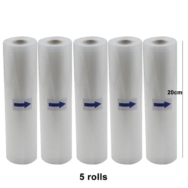 20cm5rolls 5 рулонов/лот домашняя кухонная пищевая вакуумная сумка для вакуумного упаковщика пакеты для хранения пищевых продуктов хранение свежести 25 см* 500 см - Цвет: 20cm5rolls
