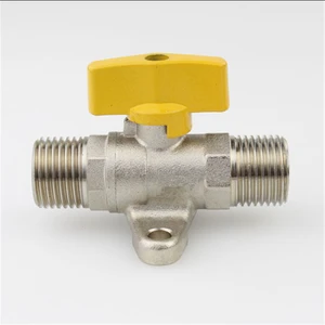 4-точечный медный утолщенный шаровой кран с внутренней и внешней лентой с фиксированным сиденьем, Двойной внешний провод, наружная резьба, прямой газовый клапан