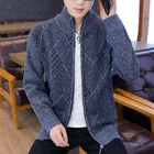 KKSKY зимний кардиган на молнии, свитер для мужчин, модная мужская одежда в Корейском стиле, облегающий мужской свитер, вязаные кардиганы с длинным рукавом