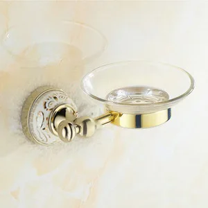 Soap Dish Роскошный держатель для полотенец, настенный набор аксессуаров для ванной комнаты, керамический твердый нержавеющий набор для ванной, хромированный держатель для туалетной щетки - Цвет: Soap Dish