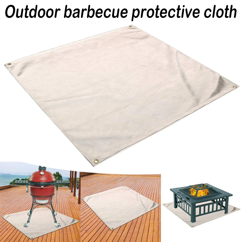 

BBQ Grilling Mat Fireproof Heat Resistant Non Stick BBQ Patio Protector Grilling Gear Yard Floor Protective Rug flame stove mat