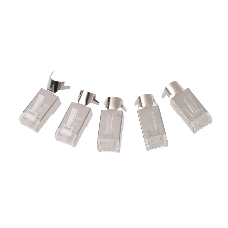 

5 шт. RJ45 8P8C CAT7 сетевой кабель Модульные вилки экранированная версия AWG23 0,57 мм JUN04 Прямая поставка