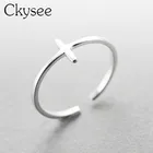 Ckysee 925 серебряный крест листья кольца с перьями полые Регулируемая пробы Серебряное кольцо на палец для обручального кольца для Для женщин подарок