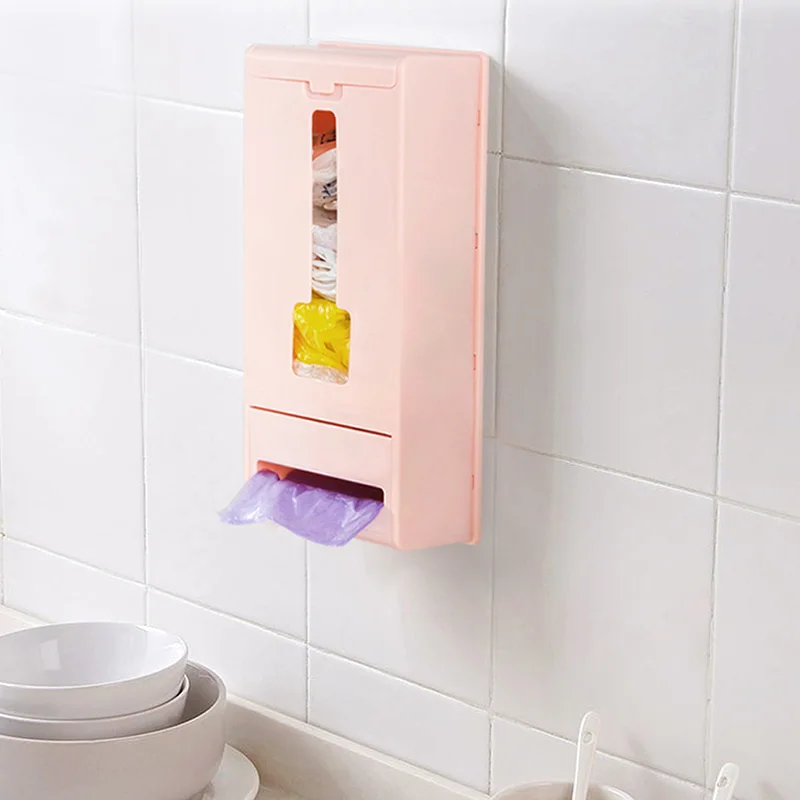Hot Wall Mounted Trash Bags Storage Box Multi-purpose Garbage Bag Dispenser For Bathroom Kitchen | Дом и сад
