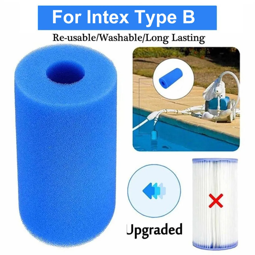 

Многоразовый моющийся картридж для губчатого фильтра для бассейна Intex Type B, аксессуары для бассейна, картридж из пены