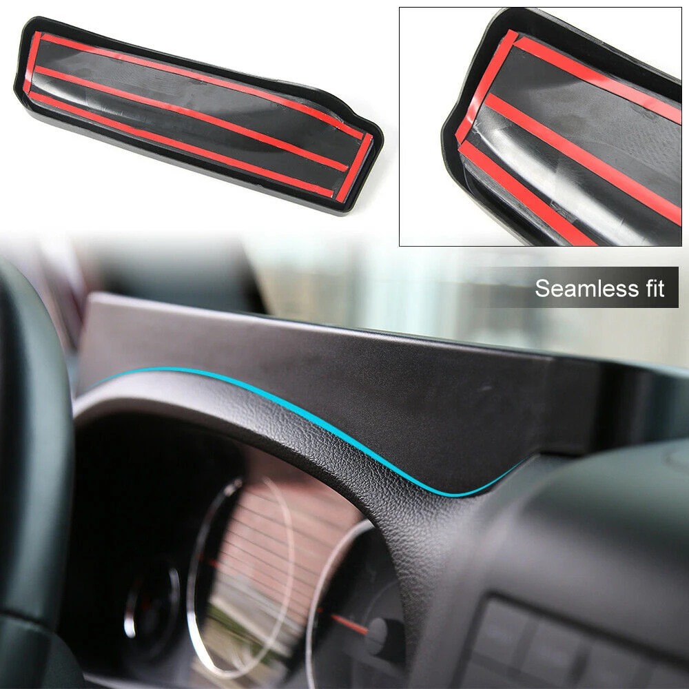 

H2CNC Car Front Dashboard Storage Box Tray Trim Black For Jeep Wrangler JK 2011-2017 High-Quality ABS Plastic