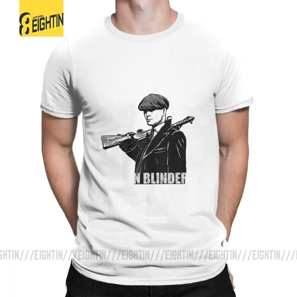 Футболки The Peaky Fookin blinds, хлопок, короткий рукав, круглый вырез, одежда для мужчин, футболки, винтажные, уникальные, 4XL, футболка - Цвет: Белый
