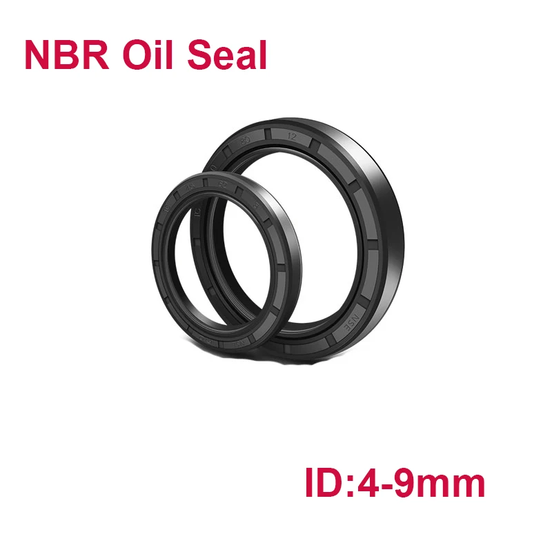 

NBR Oil Seal Double Lip,Internal Metal band Spring External Nitrile Rubber Coating Sealing Ring ID 4-9mm OD 9-35mm 10Pcs