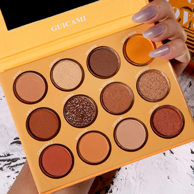 Профессиональная палитра теней для век 12 цветов популярная пигментированная