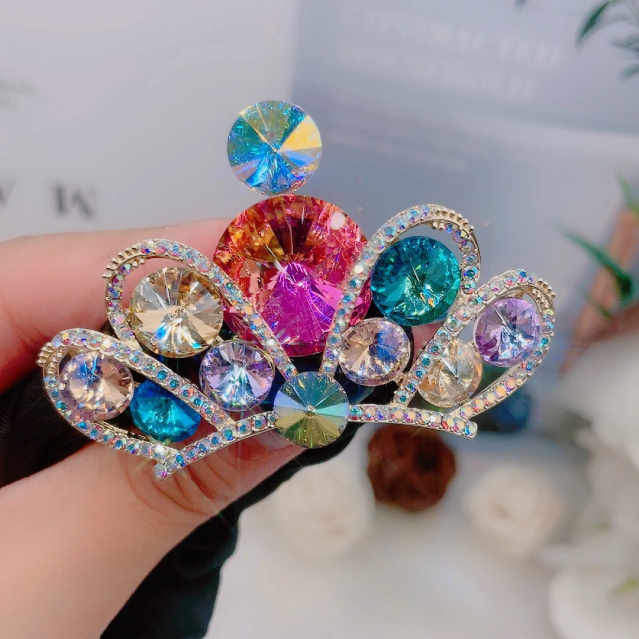 

set auger cute crown ponytails YouYueFa circle diamond women's rope tied hair style students model