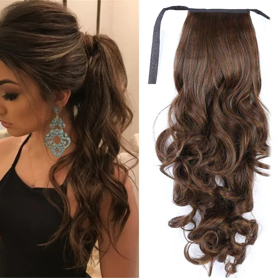 SHANGKE длинные кудрявые накладные волосы на кулиске для наращивания конского