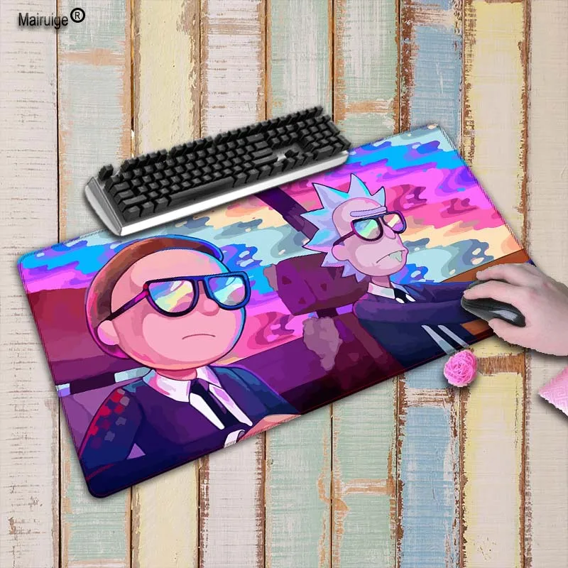 

XGZ Anime Morty Gaming RGB MousePad Large Locking Edge Speed Game Gamer LED Mouse Pad Soft Laptop Notebook Mat for CSGO
