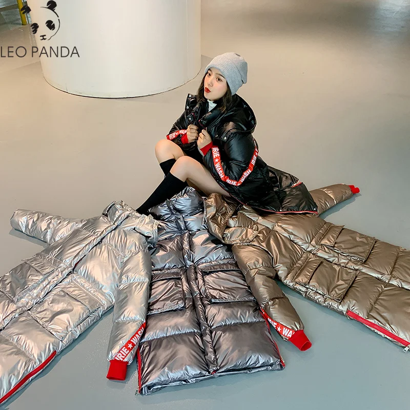 Женская длинная Парка выше колена теплая парка с ярким пухом и капюшоном зимний