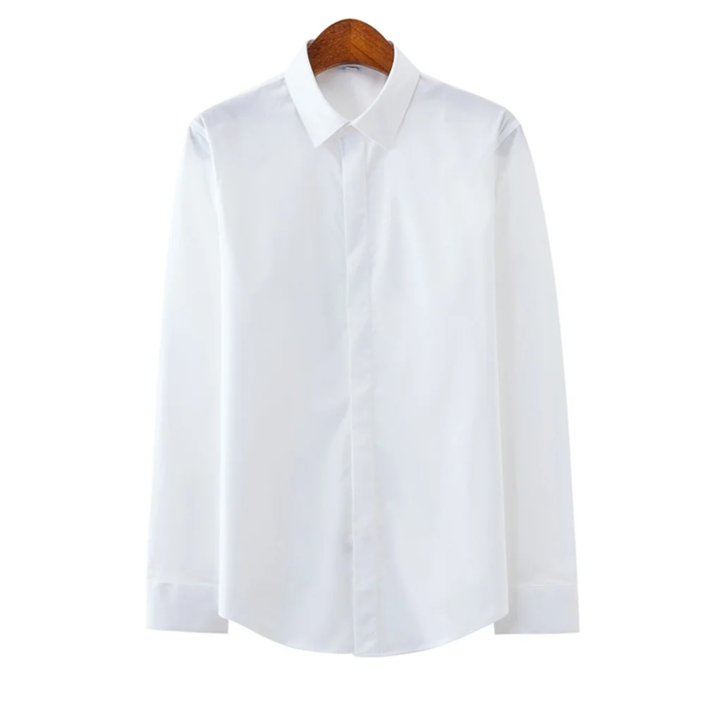 

Men's shirts 2021 new high quality square neck embroidered single-breasted casual business skinny long-sleeve shirt for man