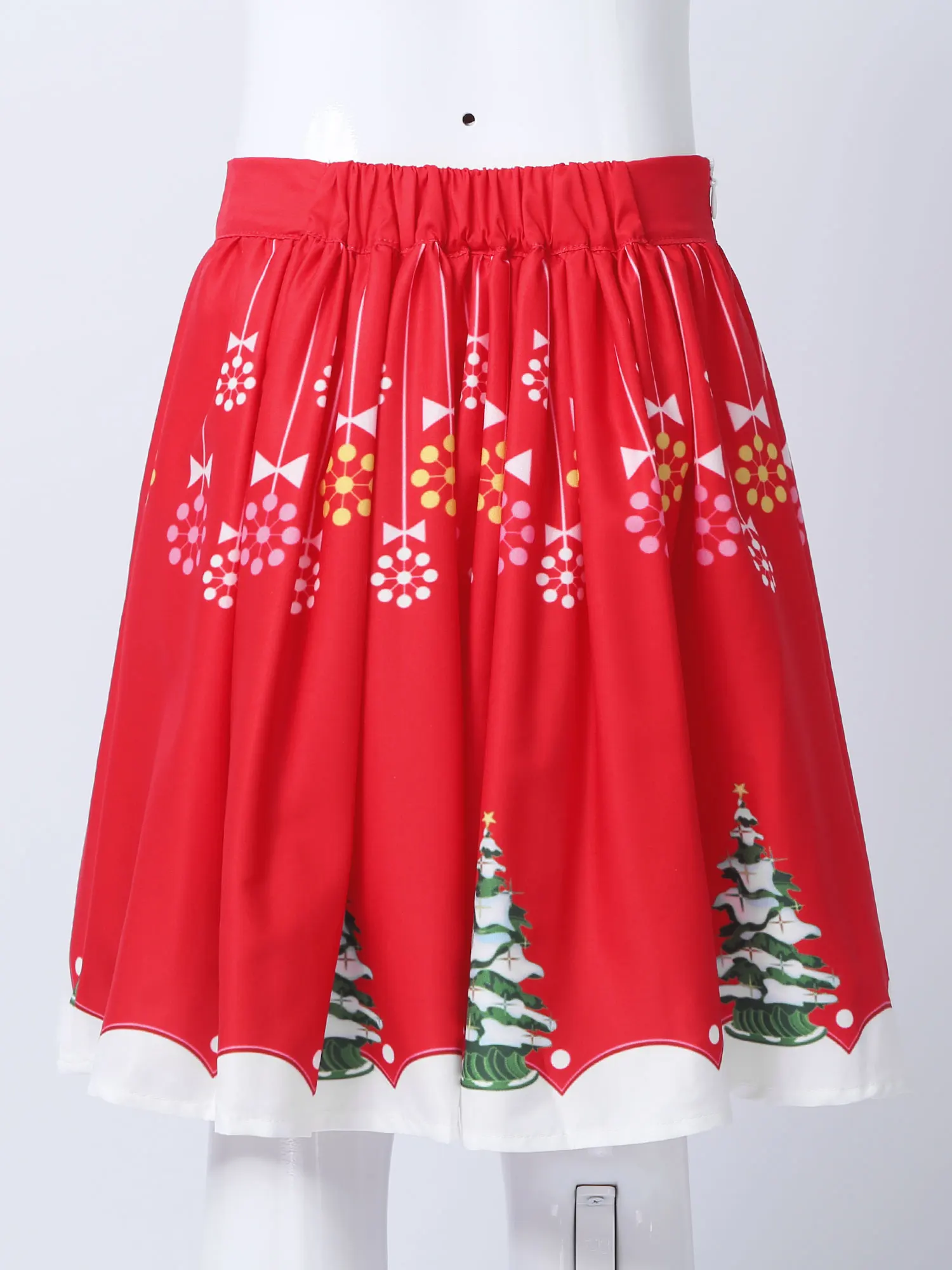 

Red Elk Girl Pleated Skirt Christmas Costume Kids Reindeer A-line Skirt for Carnival New Year Costume Children Outfit 4-8 Years